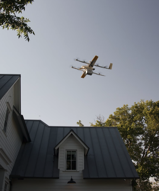 Flying at speeds up to 65 mph, Wing drones delivers within six miles of Walmart. 